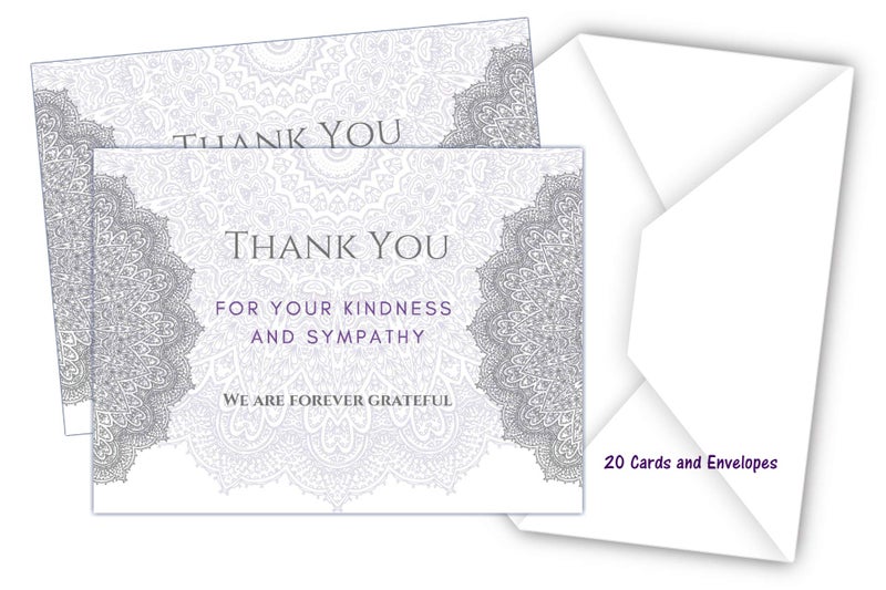 Elcer Celebration of life Funeral thank you cards with envelopes Sympathy memorial acknowledgement Thank you Cards - Image 4